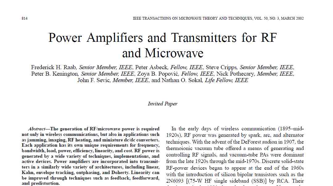 Power Amplifiers and Transmitters for RF and Microwave