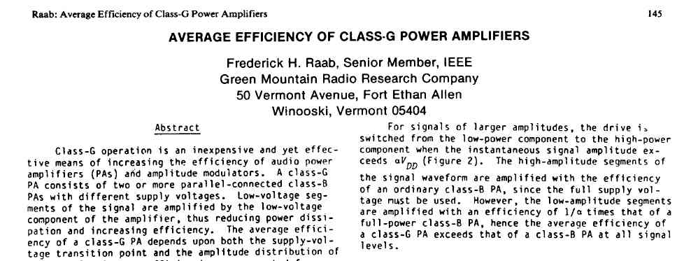 Average Efficiency of Class-G Power Amplifiers